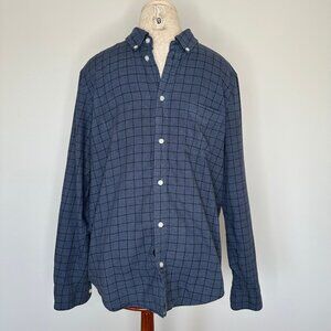 Everlane Men's Blue 100% Cotton Button Down Flannel Shirt Long Sleeve Medium